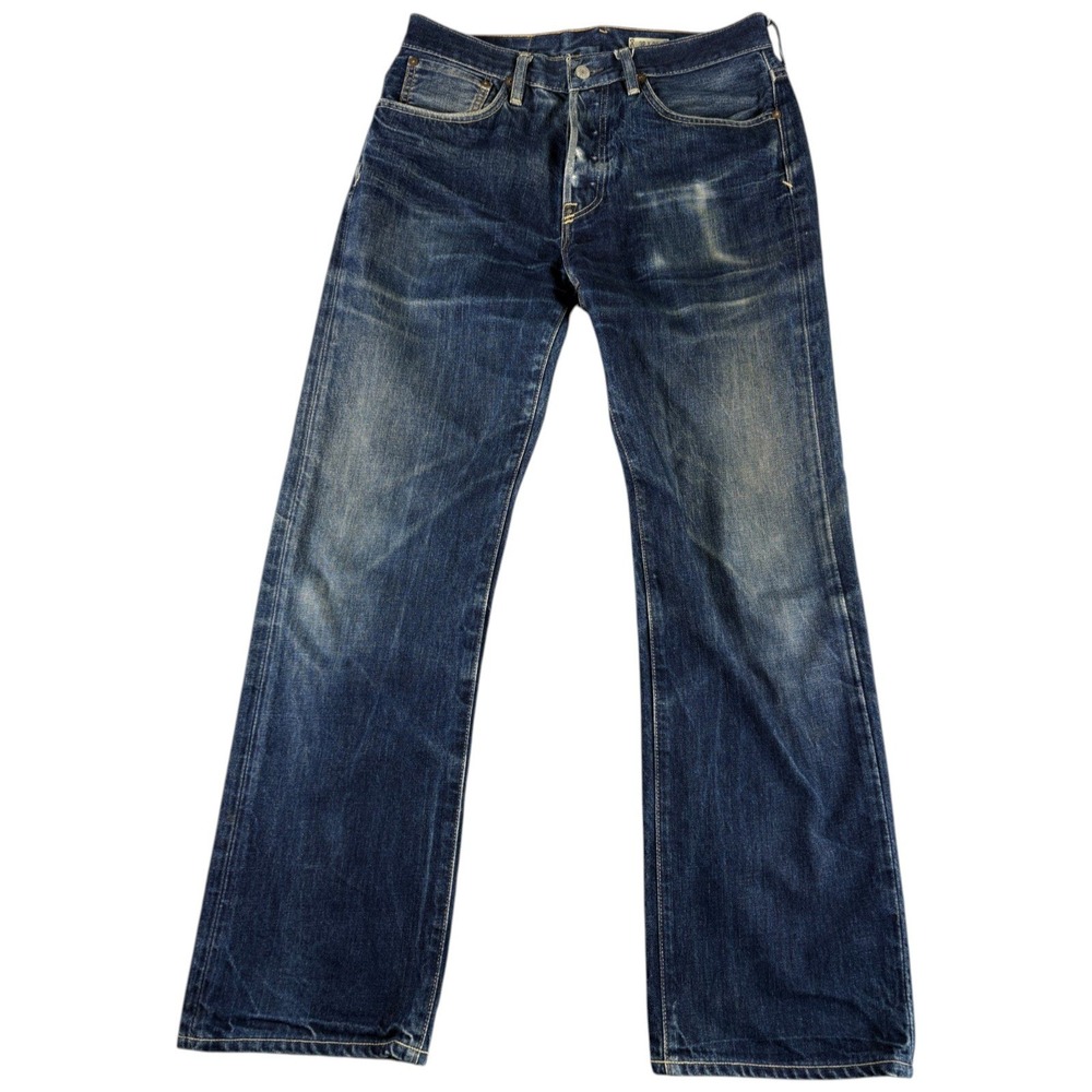 Polo Ralph Lauren Jeans Mens 32 Dark Blue Washed Vintage Straight Buttonfly Y2K
